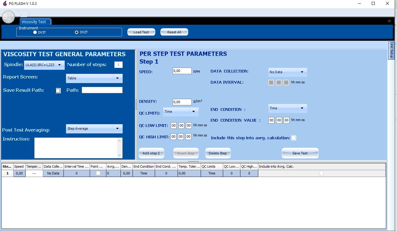 LOGICIEL PG FLASH POUR VISCOSIMETRES BROOKFIELD DV2T DV3T OU DVNEXT