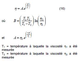 VISCOSITE TEMPERATURE